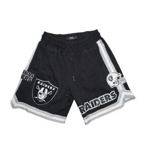 Las Vegas Raiders Black Graphic Shorts – Embroidered Logo, Side Stripes, Size M